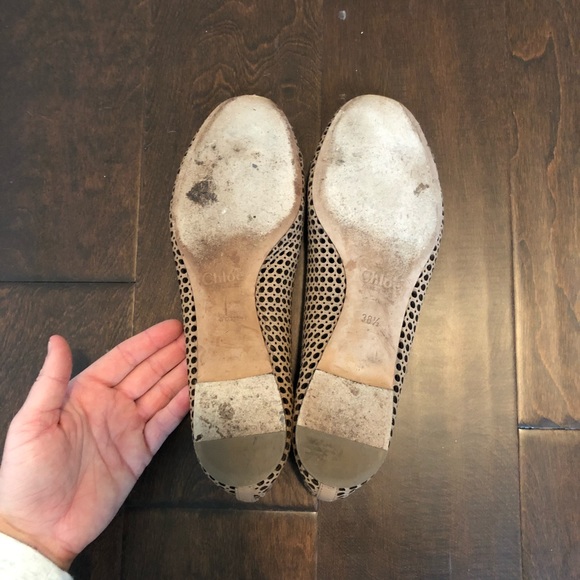 Chloe perforated ballet flats size 8 - Picture 5 of 5